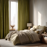 Fully Blackout Avocado Green Velvet Curtain