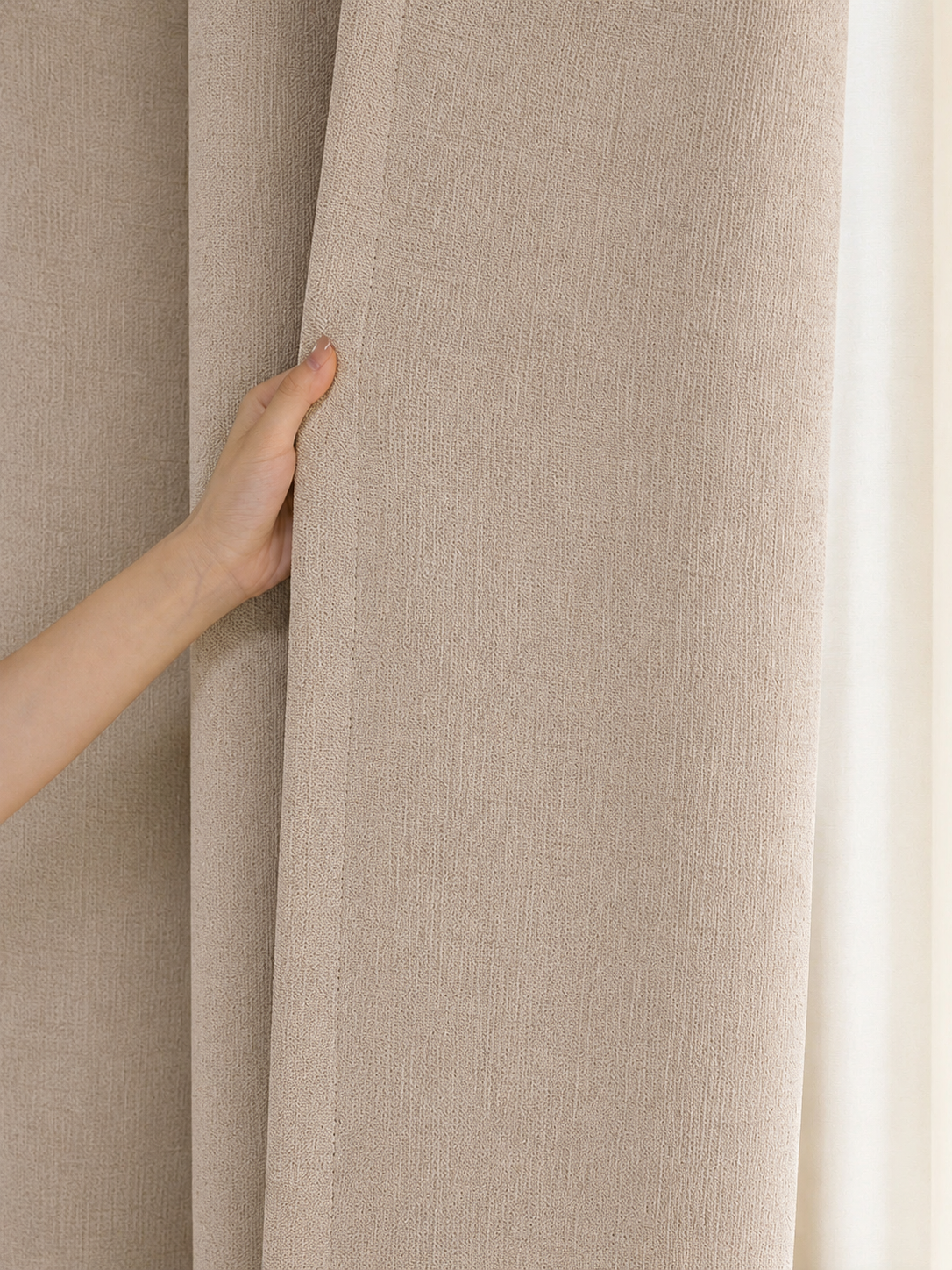 Blush Pink Double-Sided Cotton Blend Blackout Curtains
