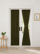 Olive Green Velvet Door Curtain