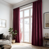 Burgundy Red Velvet Pencil Pleat Curtains