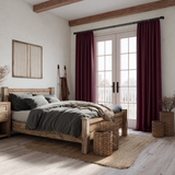 Dark Garnet Red Velvet Curtain