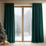 Dark Jade Green Velvet Curtains
