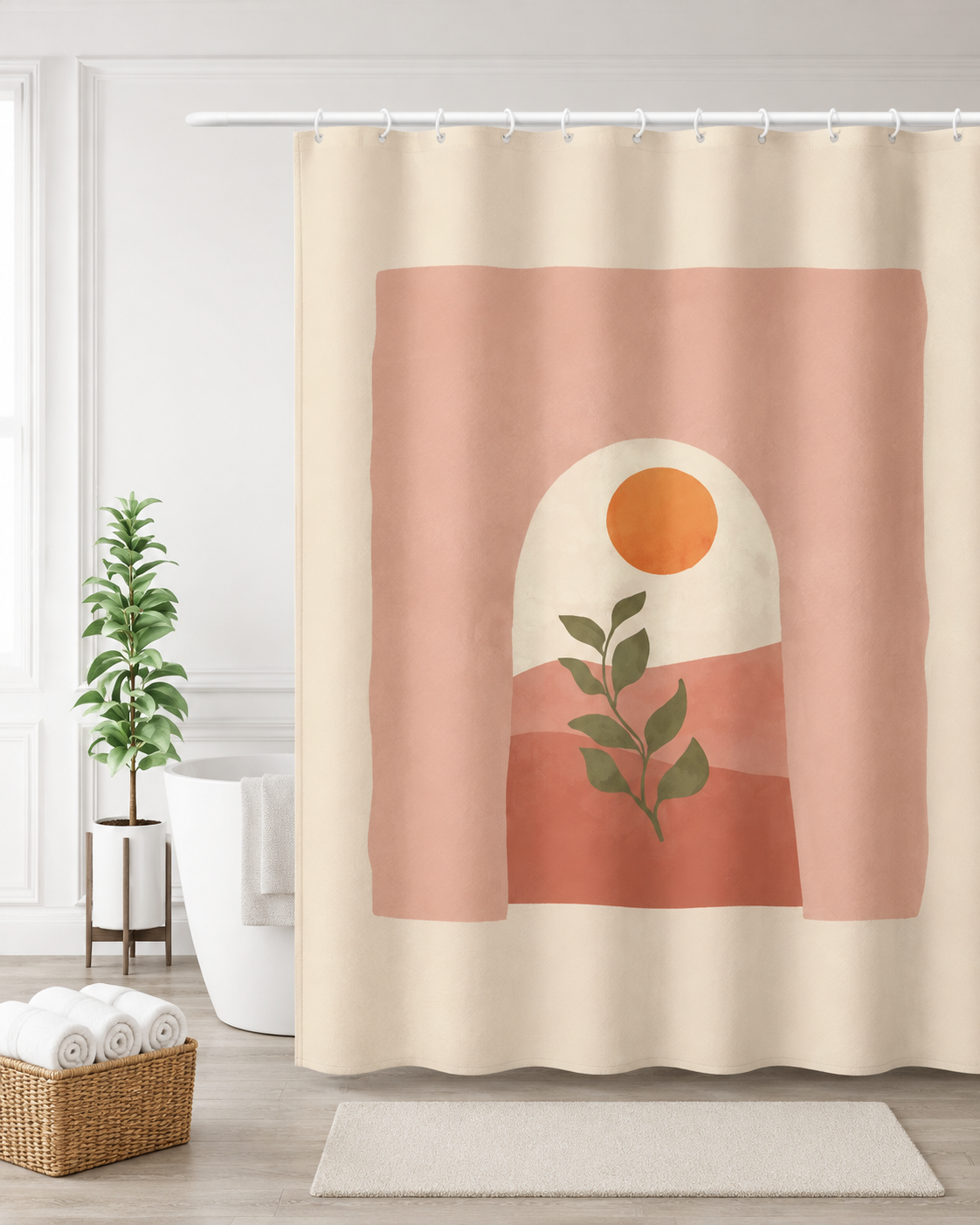 Boho Botanical Arch Shower Curtain