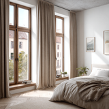 Light Almond Cotton Linen Curtain