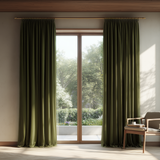 Olive Green Velvet Curtain