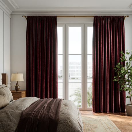 Wine Red Velvet Curtain