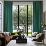 Peacock Green F9 Velvet Curtain