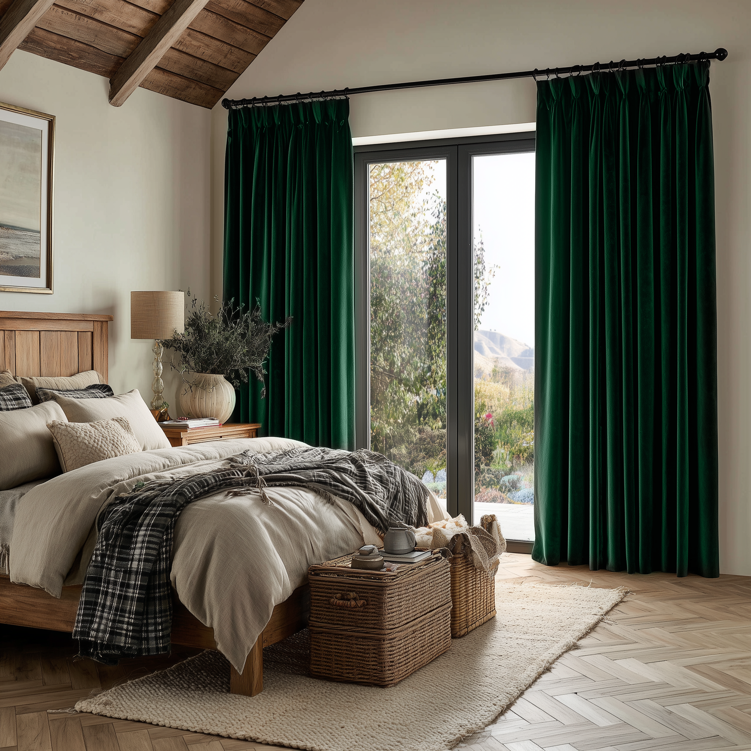 Peacock Green 5018 Velvet Blackout Curtains - Fully Blackout Drapes