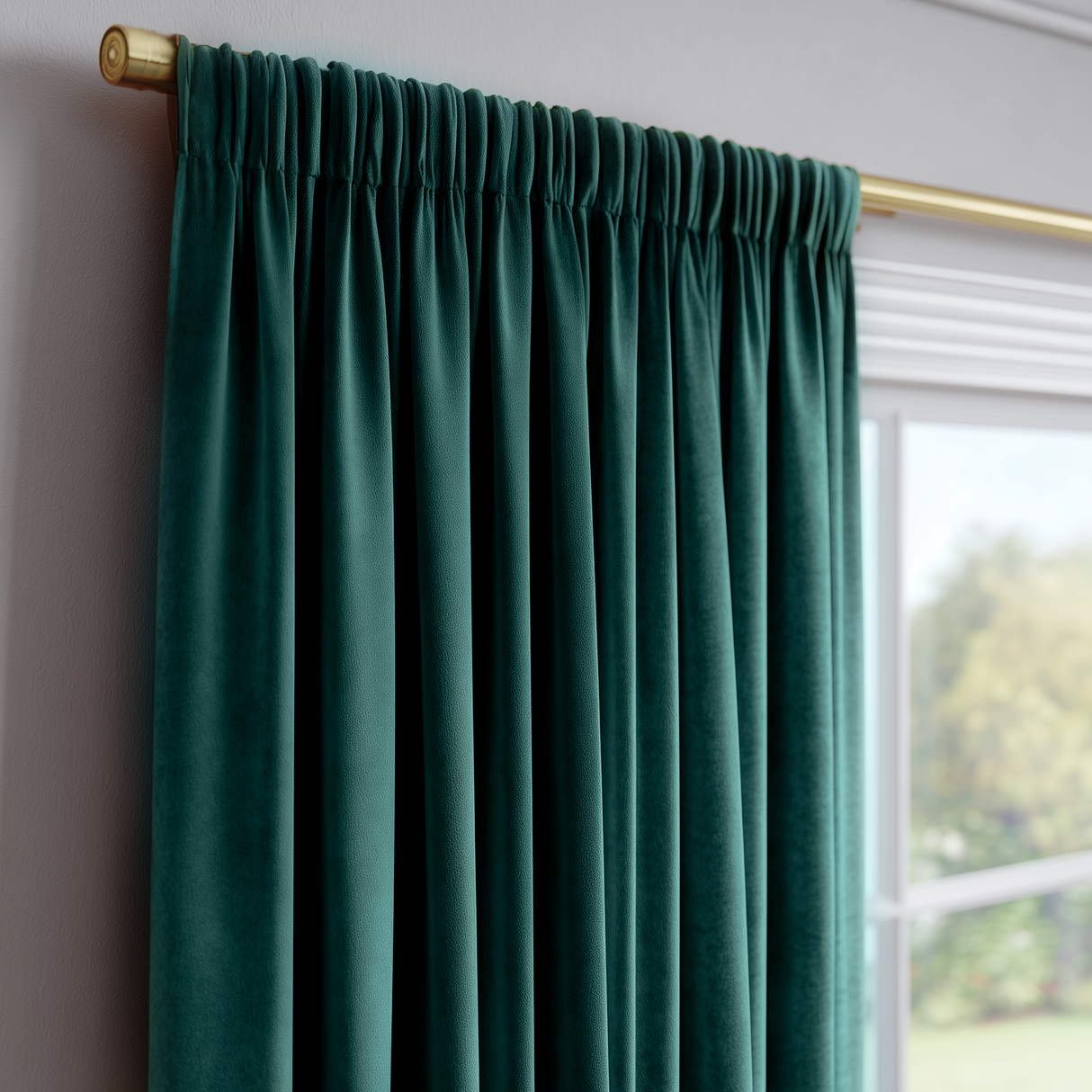 Dark Jade Green Flame Retardant Velvet Curtains