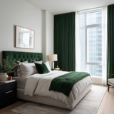Gemstone Green Velvet Blackout Curtains - Fully Blackout Drapes