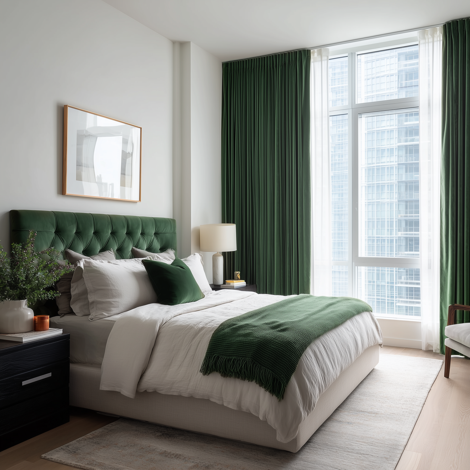 Jade Green Velvet Blackout Curtains - Fully Blackout Drapes