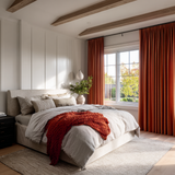 Deep Scarlet Flame Retardant Velvet Curtains