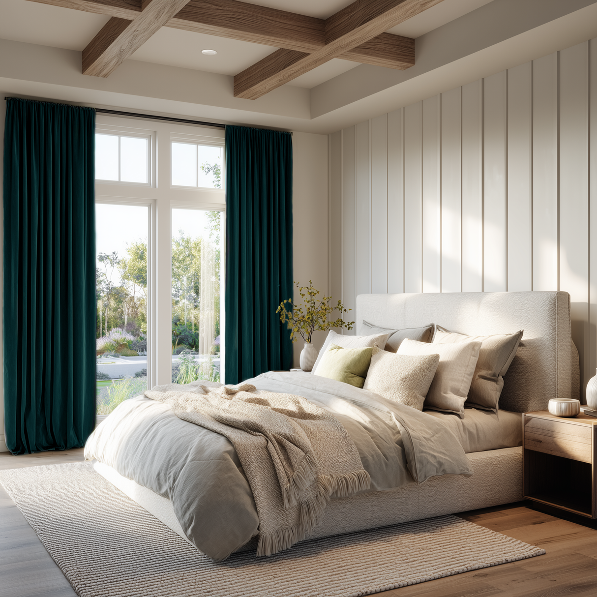 Dark Jade Green Velvet Curtains