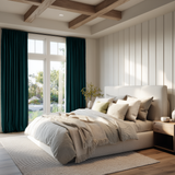 Dark Jade Green Velvet Curtains