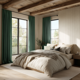 Jade Green Velvet Blackout Curtains - Fully Blackout Drapes