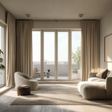 French Beige Flame Retardant Velvet Curtains