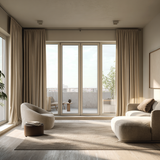 French Beige Velvet Curtain