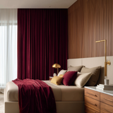 Dark Garnet Red Flame Retardant Velvet Curtains