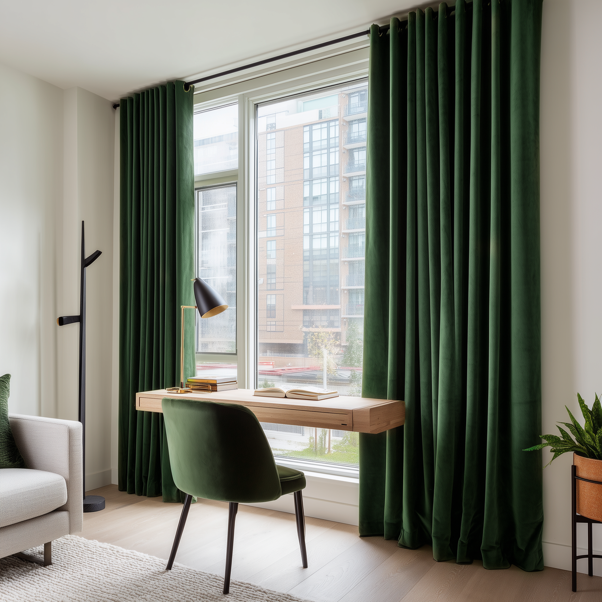 Gemstone Green Flame Retardant Velvet Curtains