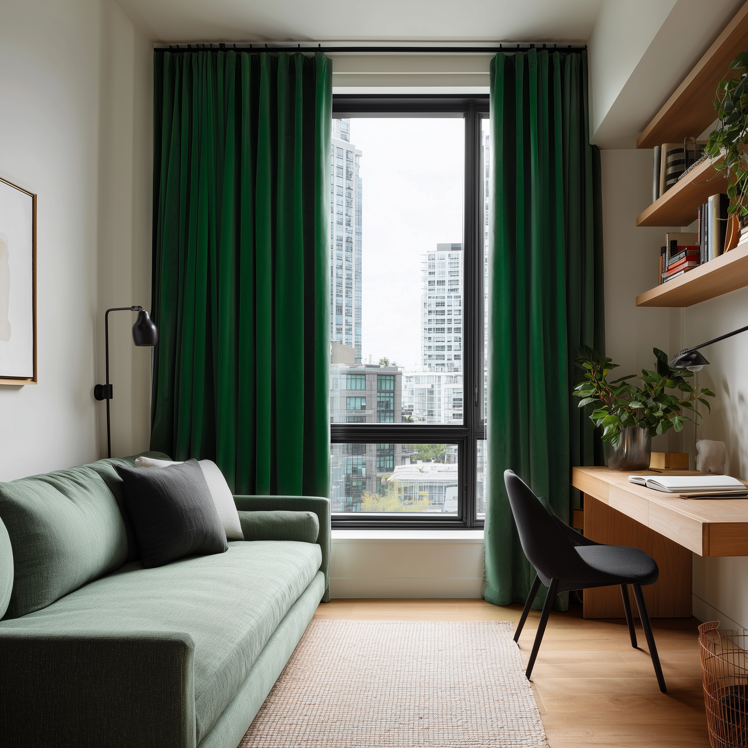 Peacock Green 5018 Velvet Blackout Curtains - Fully Blackout Drapes