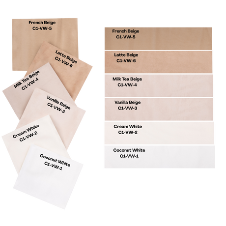 Beige & White Velvet Swatches